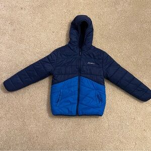 Eddie Bauer Kids Blue Puffer Reversible Jacket